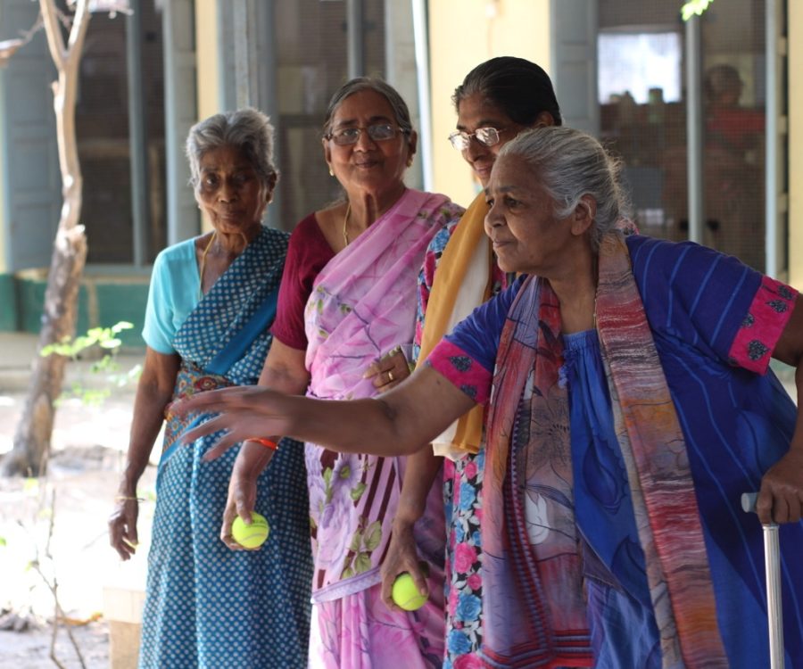 Bewohnerinnen des Altenheims